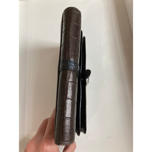 BRIGHTON LARGE BROWN, BLACK LEATHER ANIMAL PRINT WALET - Picture 16 of 16